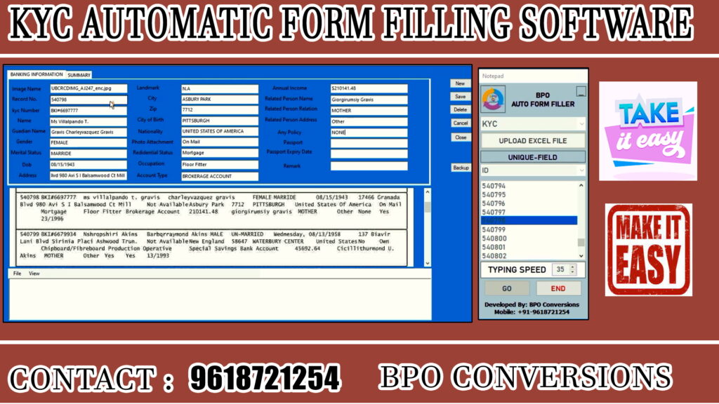 KYC Auto Form Filling Software